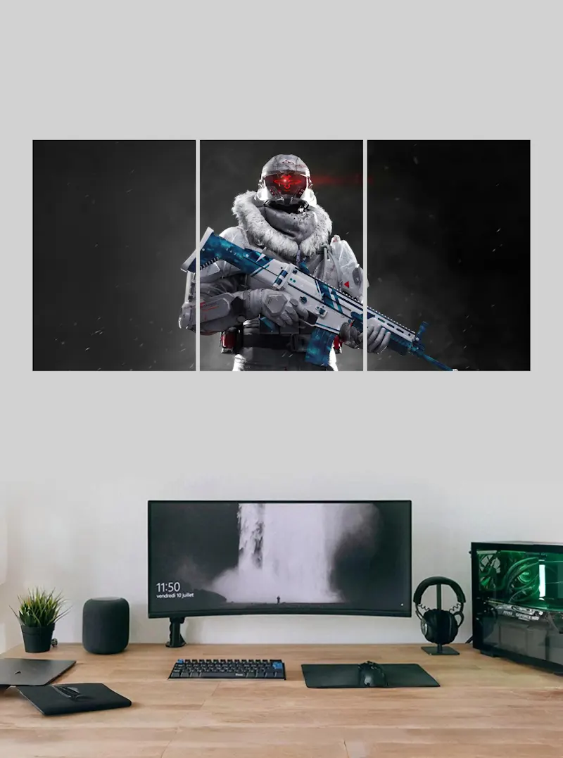 Garena Free Fire Battle Royale on mobile Gaming Split Poster