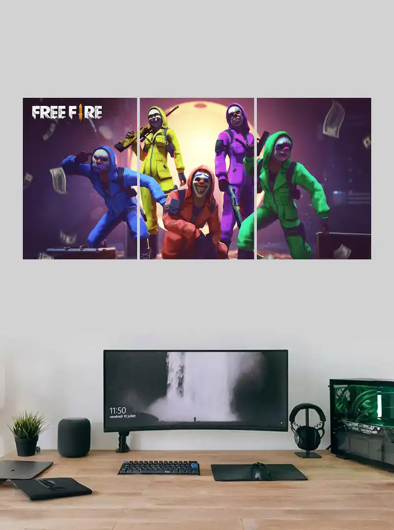 Free Fire : Max Mobile Gaming Split Poster