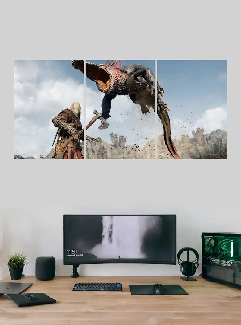 God of War Ragnarök Gaming Split Poster