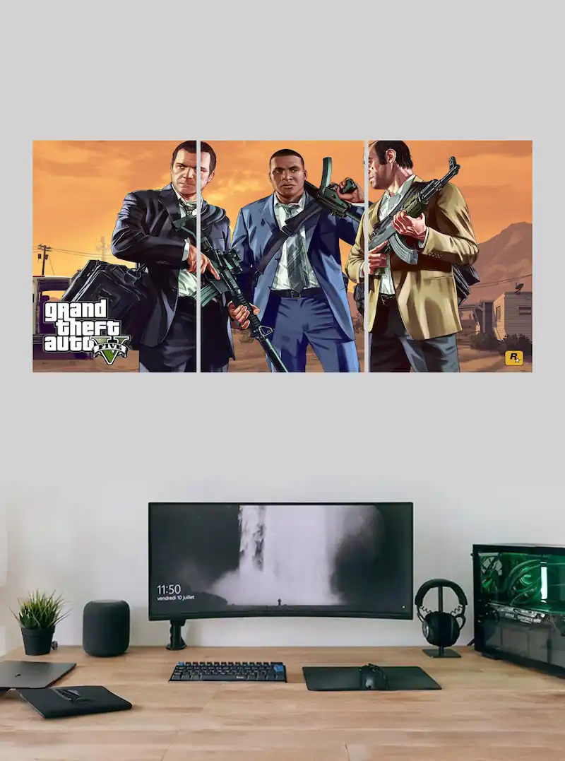 Grand Theft Auto V Split Poster