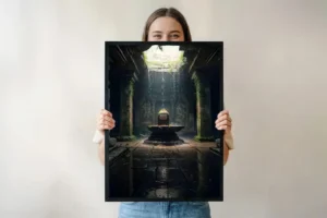 Har Har Mahadev – Sacred Shiva Lingam Temple Poster