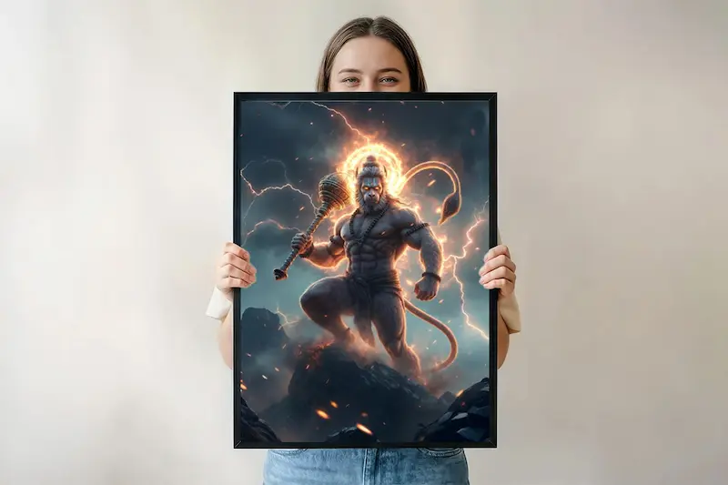 Jay Bajrangbali – Divine Hanuman Ji Wall Poster 🕉️🔱