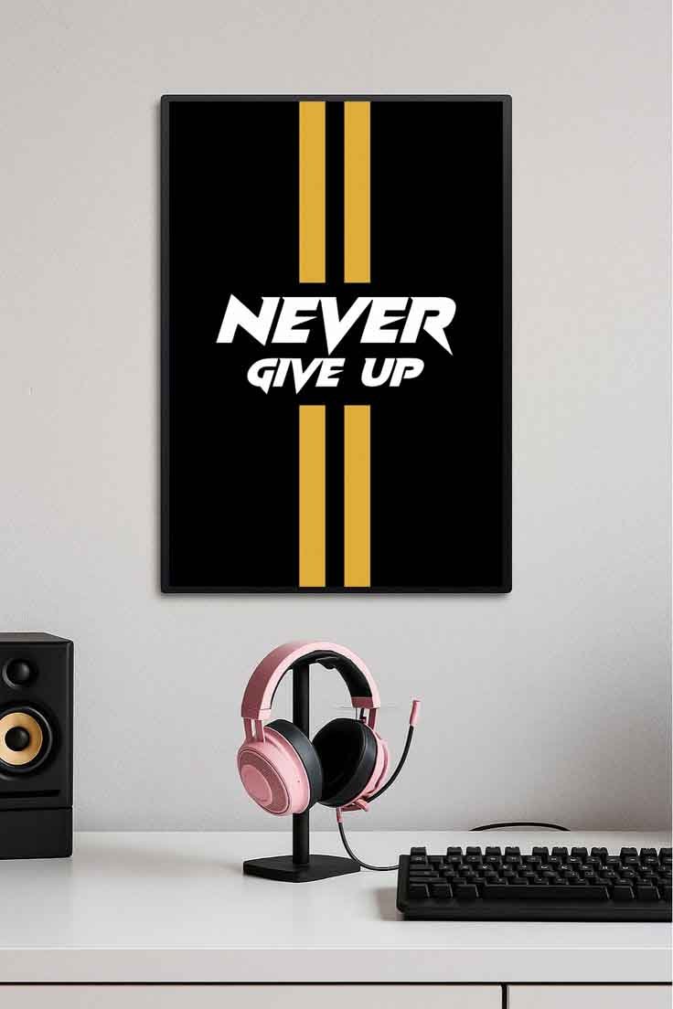 Never Give Up Motivational Poster 💪🔥