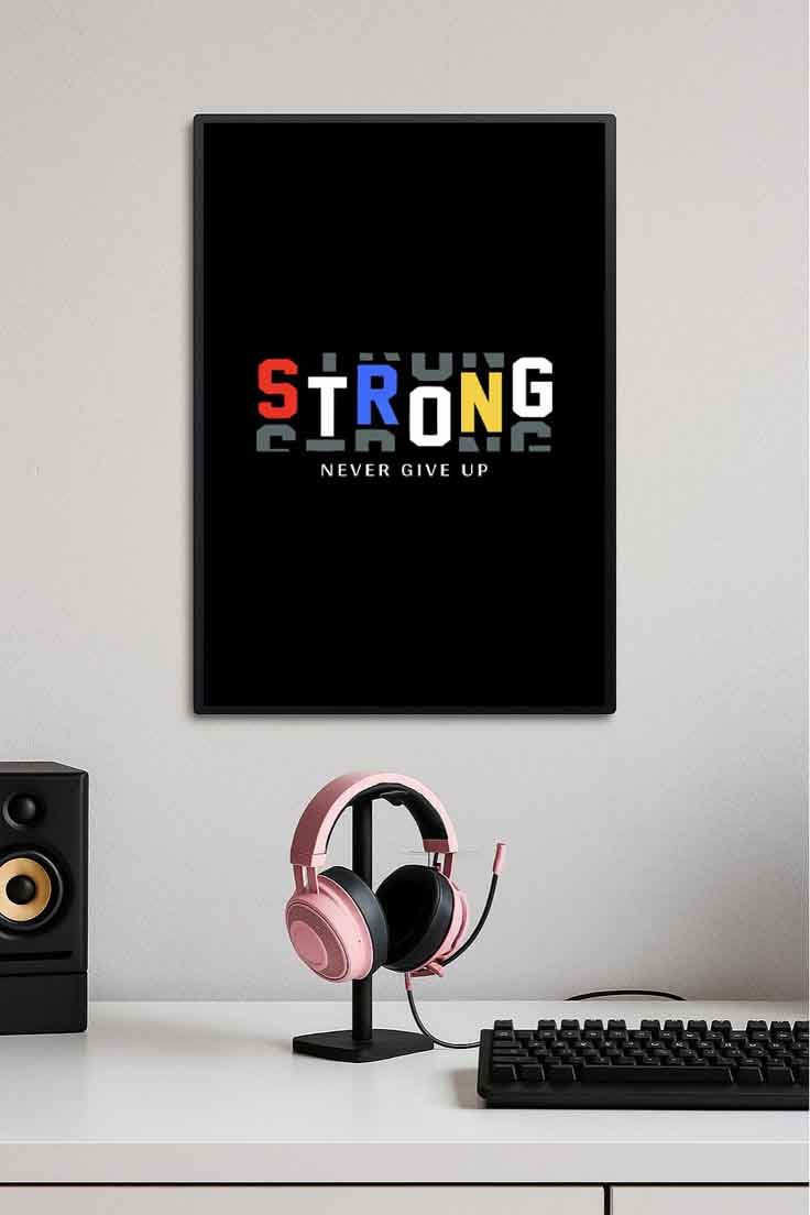 Strong Never Give Up Motivational Poster 💪🔥