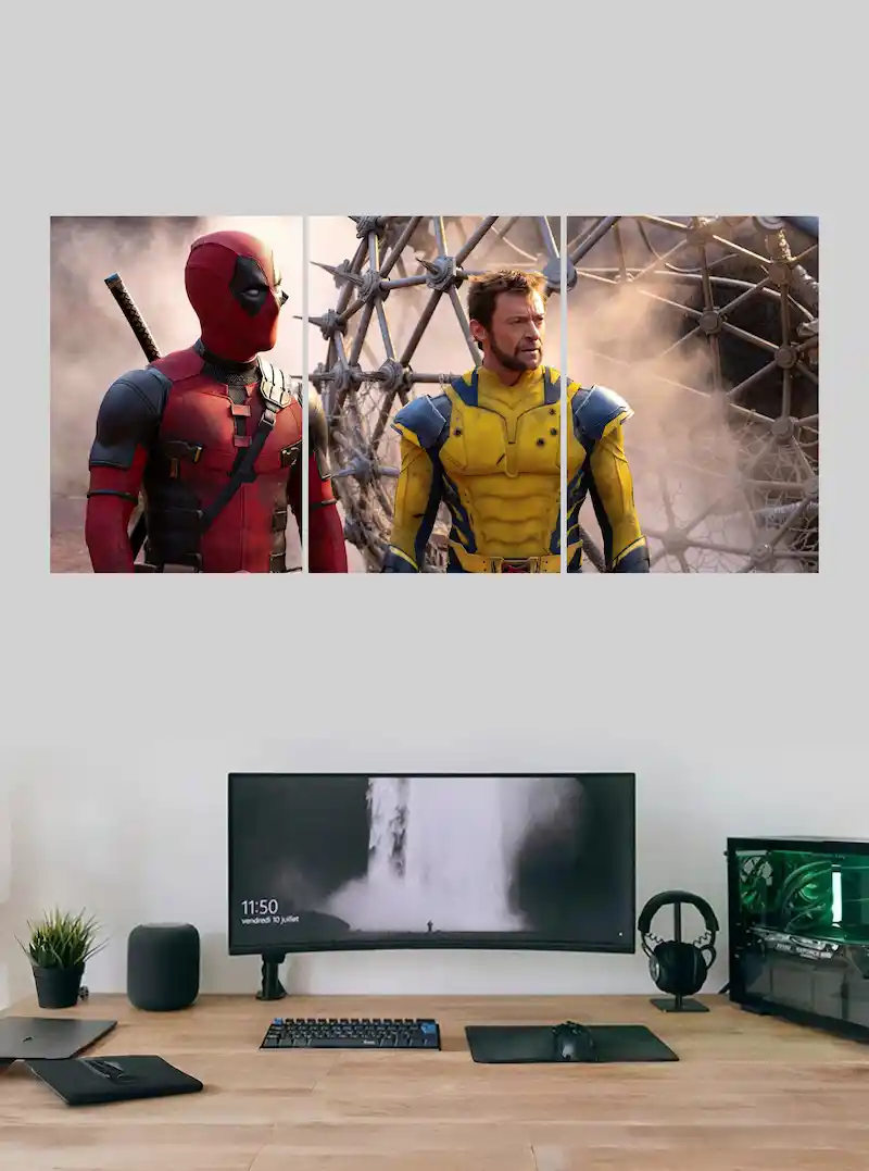 Spiderman And Wolverine Split Poster