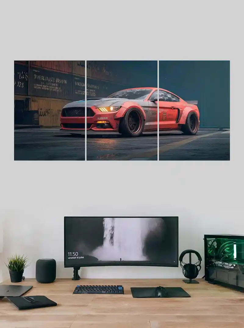 Ford Mustang GT Super Car Split Poster