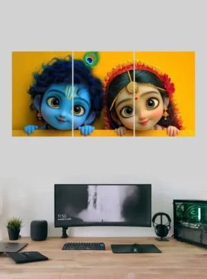 Child Radha Krishna Split Poster