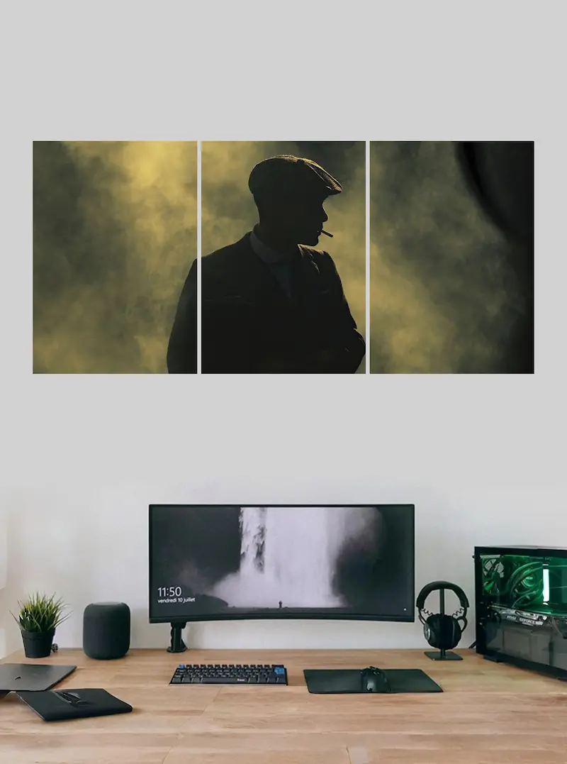 “Thomas Shelby Split Poster – Peaky Blinders HD Wall Art”