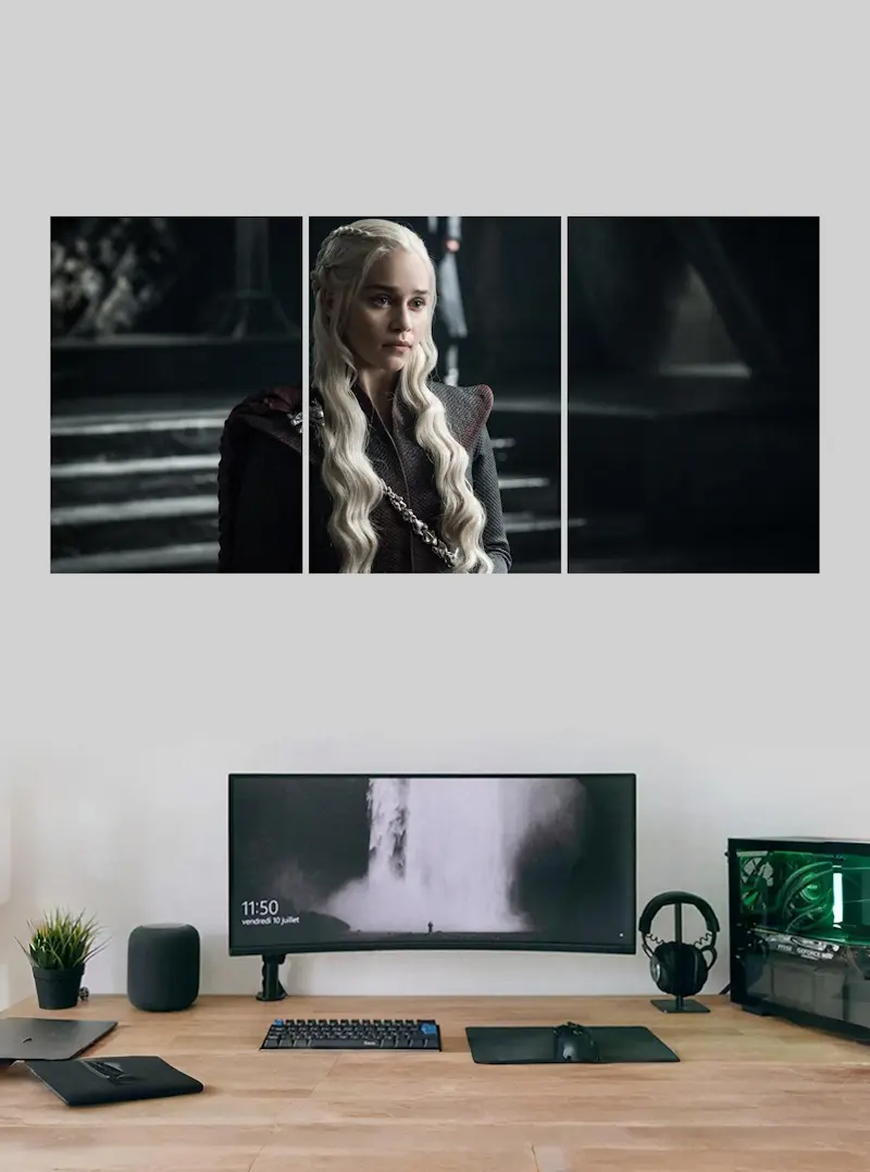 “Daenerys Targaryen Dragon Split Poster – High-Resolution Wall Poster
