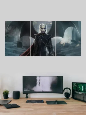 “Epic Daenerys Targaryen Split Poster – Fantasy Bedroom Wall Poster
