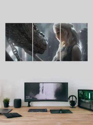 Daenerys Targaryen & Dragon Split Poster