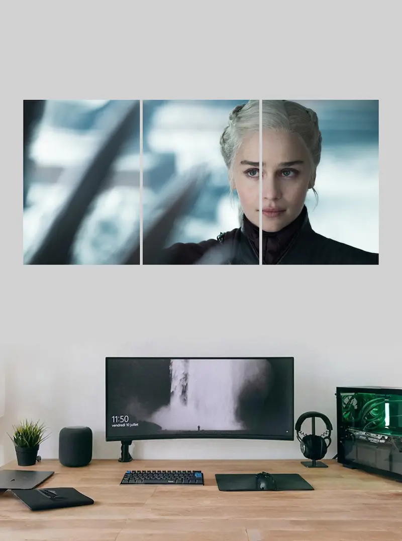 “Daenerys Targaryen Split Poster – Game of Thrones HD Wall Art”
